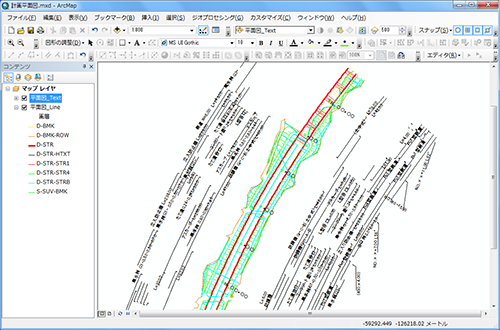 ArcGISでDWG上の表現（色、線種等）を再現